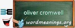 WordMeaning blackboard for oliver cromwell